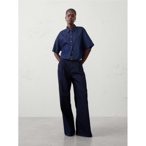 bananarepublic Denim Boxy Cropped Shirt