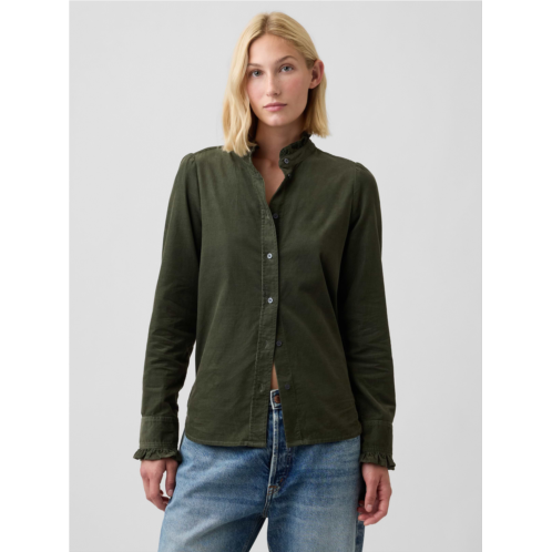 Gap Corduroy Ruffle Shirt