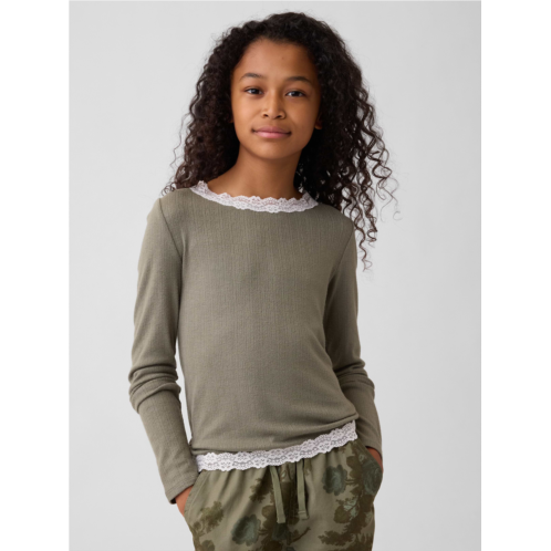 Gap Kids Pointelle Lace-Trim Top