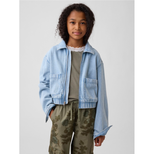 Gap Kids Relaxed Denim Bomber Jacket