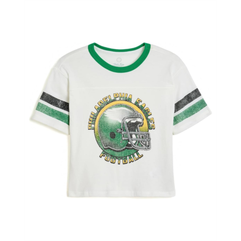 Kids Junk Food Clothing Kids NFL Philadelphia Eagles Striped Yoke Ringer Tee (Little Kid/Big Kid)