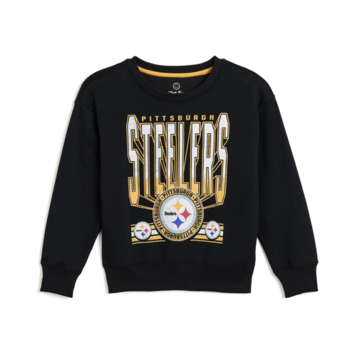 Kids Junk Food Clothing Kids NFL Pittsburgh Steelers Drop Shoulder Crew Fleece (Little Kid/Big Kid)