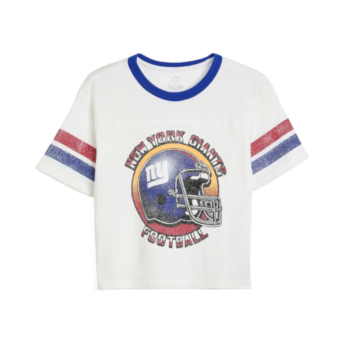 Kids Junk Food Clothing Kids NFL New York Giants Striped Yoke Ringer Tee (Little Kid/Big Kid)