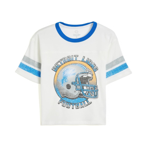 Kids Junk Food Clothing Kids NFL Detriot Lions Striped Yoke Ringer Tee (Little Kid/Big Kid)