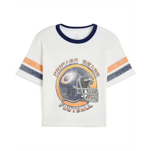 Kids Junk Food Clothing Kids NFL Chicago Bears Striped Yoke Ringer Tee (Little Kid/Big Kid)