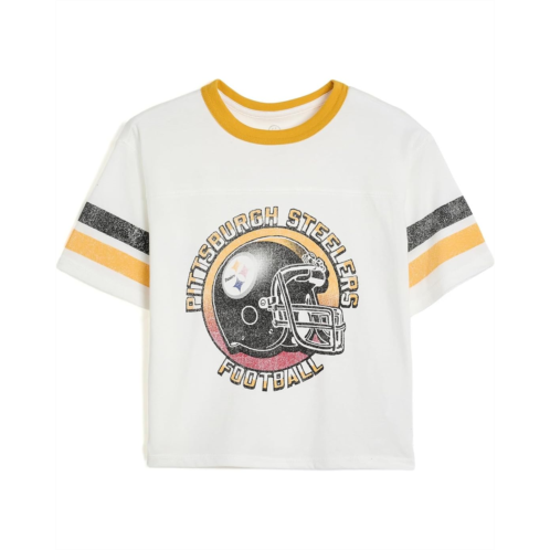 Kids Junk Food Clothing Kids NFL Pittsburgh Steelers Striped Yoke Ringer Tee (Little Kid/Big Kid)