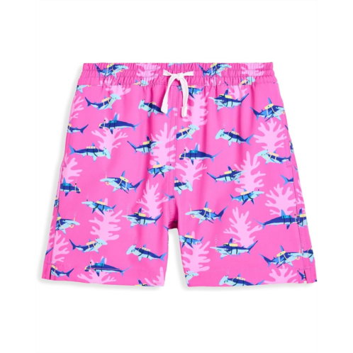 Boys Chubbies Kids The Lil Great Pink Shark Swim Trunk (Infant/Toddler/Little Kid)