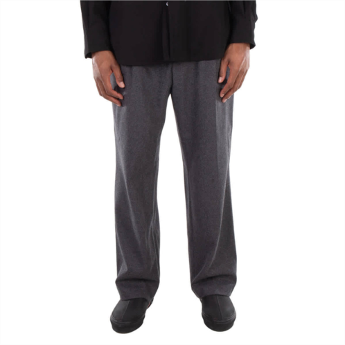 Hugo Boss grey wool straight wide-leg pants