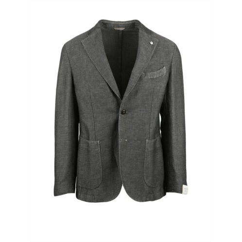 L.B.M. 1911 grey linen cotton blazer jacket