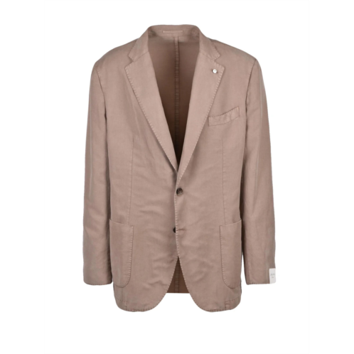 L.B.M. 1911 taupe linen cotton rounded blazer jacket