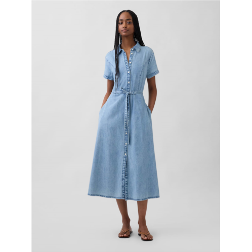 Gap Denim Tie-Waist Midi Shirtdress