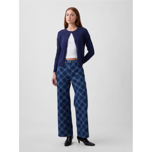 Gap High Rise Print Wide-Leg Jeans
