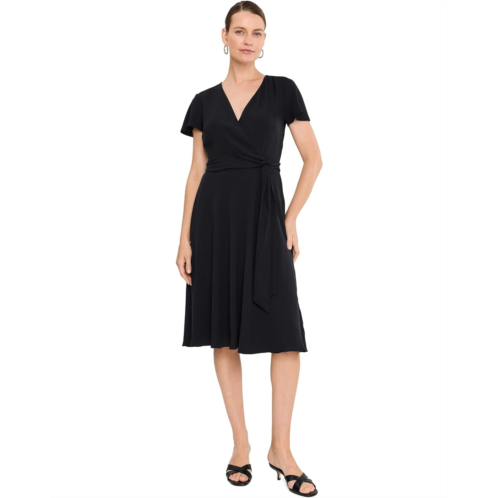 POLO Ralph Lauren Womens Lauren Ralph Lauren Belted Georgette Surplice Dress