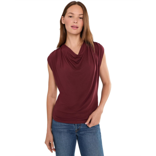 Womens Vince Sleeveless Draped Cowl Neck Top