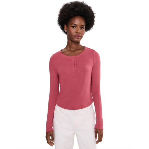 Womens Free People Dream State Henley Top