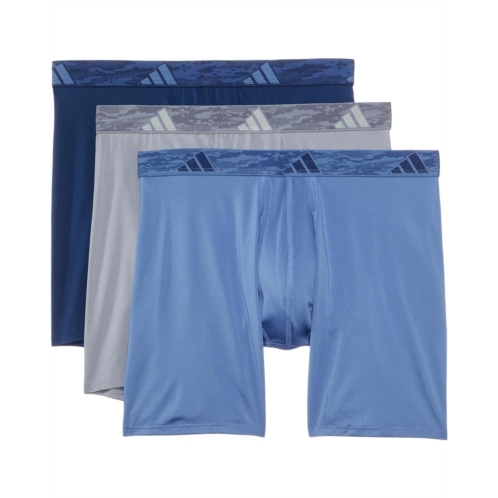 Mens adidas Athletic Fit Microfiber Boxer Brief Underwear 3-Pack