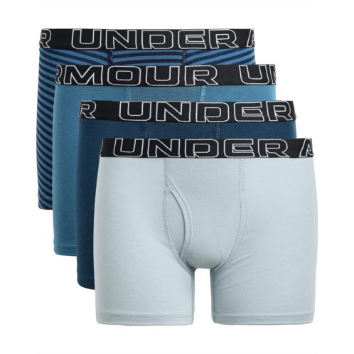 Boys Under Armour Kids Performance Cotton-Stripe 4-Pack (Big Kid)