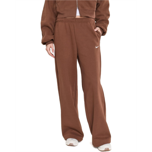 Womens Nike Studio Fleece Midweight Mid-Rise Standard Wide Leg Pants