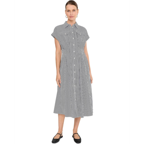 POLO Ralph Lauren Womens Lauren Ralph Lauren Striped Pleated Broadcloth Shirtdress