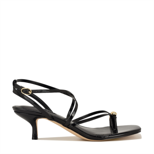 NINEWEST Womens Mays Strappy Kitten Heel Sandals - Black