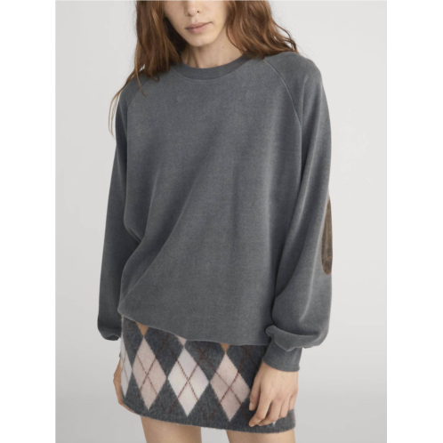 FRAME scholar crewneck sweatshirt in washed black