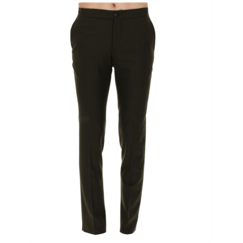 INCOTEX neutrals flat-front wool formal pants