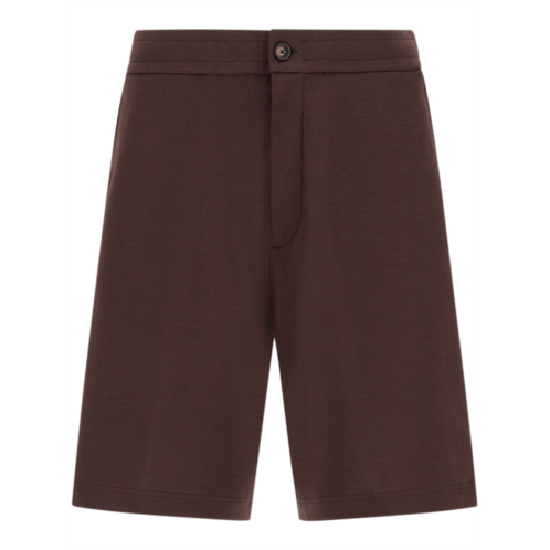 HERNO tailored brown shorts with button closure