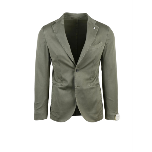 L.B.M. 1911 sage green cotton elastane fitted jacket