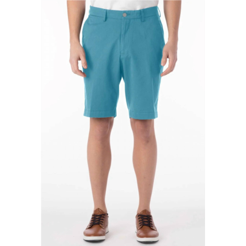 Ballin techno-cotton sateen performance shorts in aqua