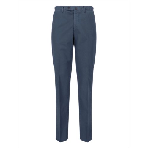 INCOTEX blue mid-rise straight-leg tailored trousers