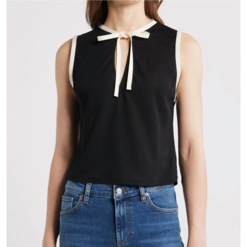 FRAME keyhole tie tank top in black