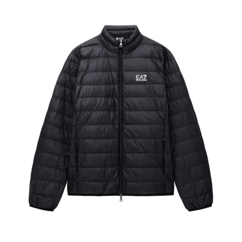 EA7 EMPORIO ARMANI packable lightweight puffer jacket with horizontal quilting and contrast detail