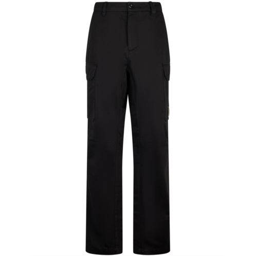 C.P. COMPANY loose cargo pants in black cotton gabardine