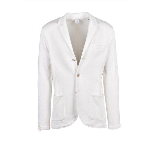 ELEVENTY white knitted cotton blazer jacket