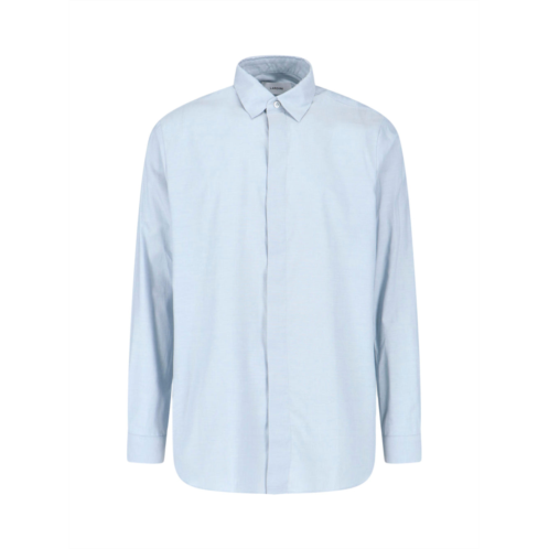 LARDINI light blue long-sleeved cotton viscose shirt