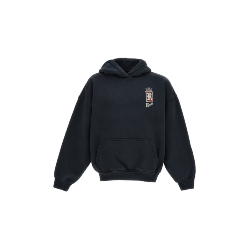 RHUDE black fumar 91 cotton hoodie