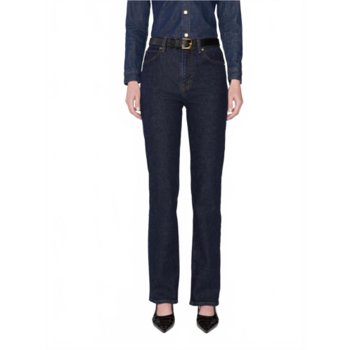 FRAME ruler high rise straight leg jeans in taboo