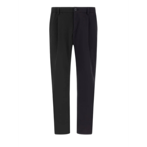 HERNO tapered seersucker chino trousers with welt pockets