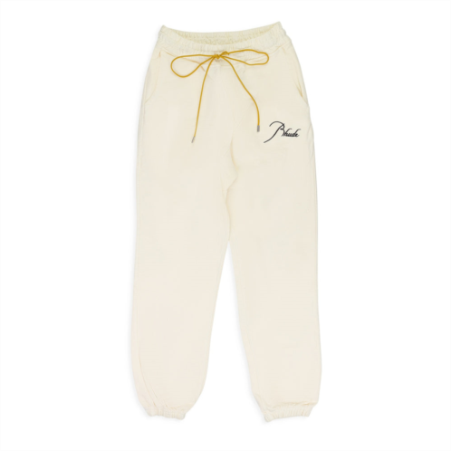 Rhude white script logo terry sweatpants