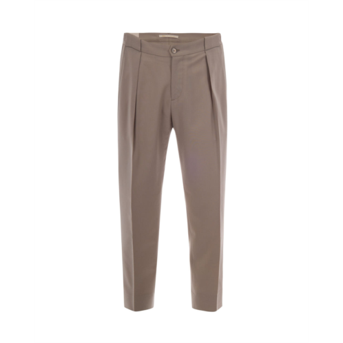 BRIGLIA beige chino pants with front pleats and elegant details