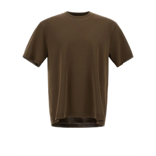 HERNO double-layered pique cotton t-shirt with ribbed detailing