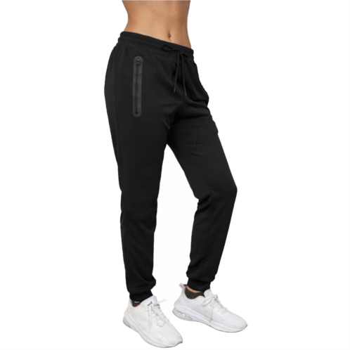 Blu Rock womens relaxed fit tech joggers sweatpants with zipper pockets