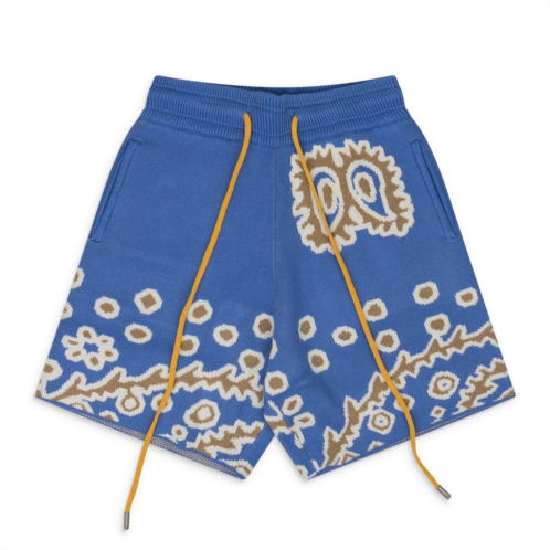 Rhude blue knit bandana shorts