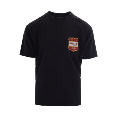 RHUDE washed vintage black filtaro crest cotton t-shirt