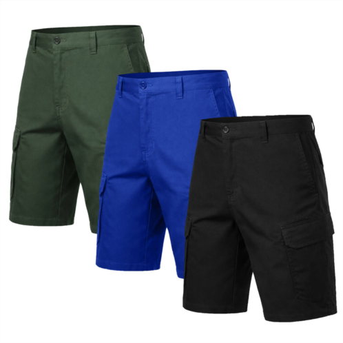 Blu Rock mens cotton flex-stretch cargo shorts-3 pack
