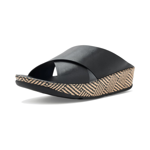 FitFlop Lulu Lux Graphic-weave Leather Cross Slides