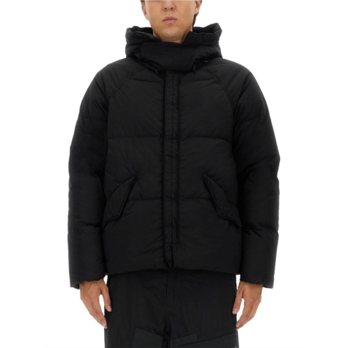TEN C puffer down jacket with high collar and hood