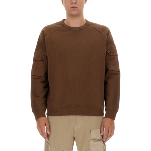 Ten C regular fit brown sweatshirt with logo