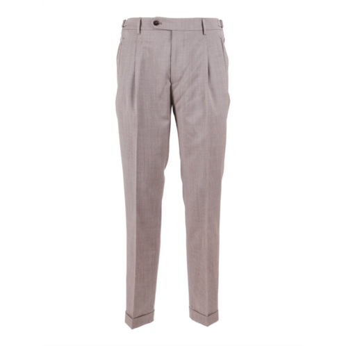BERWICH grey tailored pleated tapered straight-leg pants