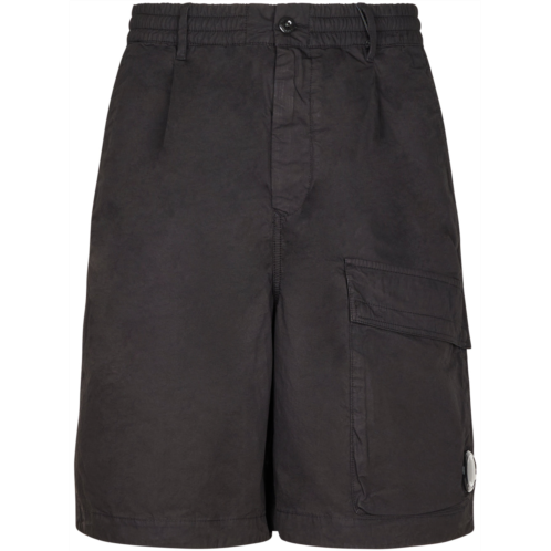 C.P. COMPANY boxy black shorts with functional lens detailing